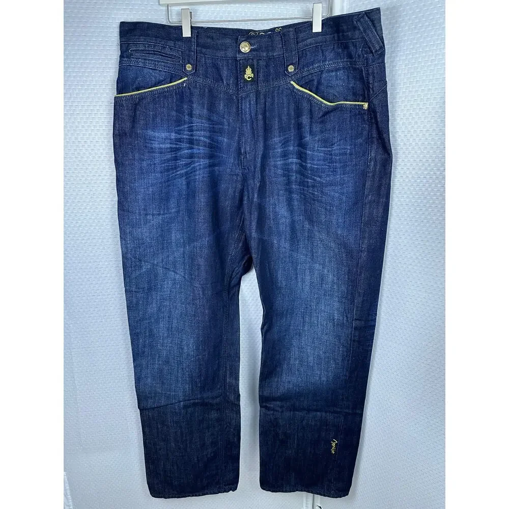 Coogi Authentic Denim Blu Jeans Mens Size 42 x 35 Embroidered Pocket